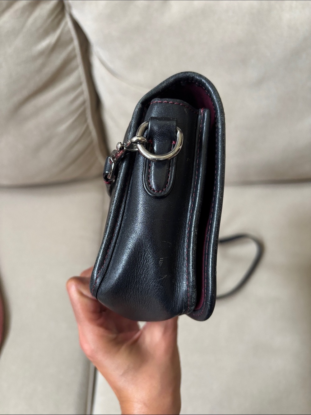 Coach Original Black Leather Turnlock Small Crossbody - Picture 5 of 14